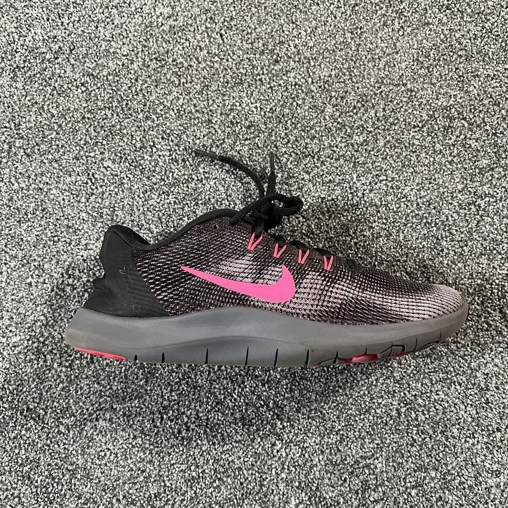 Nike Flex Contact Black Pink Running Shoes Women's Size 8 AA7408-006